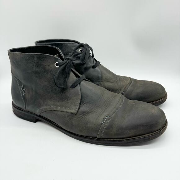 Fortress of Inca Anthro Leather Lace Up Chukka Desert Dress Ankle Boot Grey 11 - Picture 1 of 11